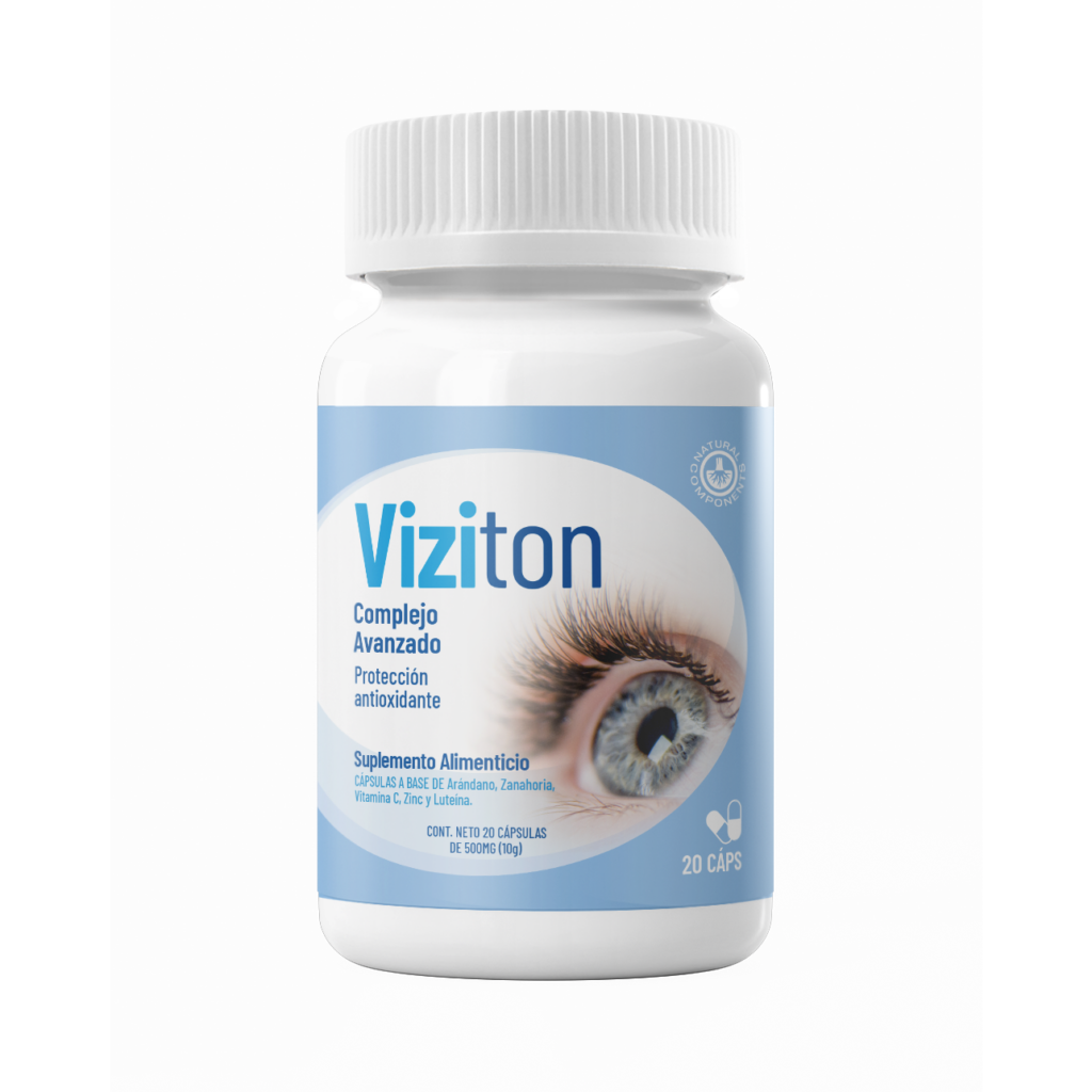 VIZITON es un suplemento natural formulado para mejorar la salud ocular y aliviar síntomas como cansancio visual, sensibilidad a la luz y sequedad ocular. Diseñado especialmente para personas que trabajan frente a pantallas o experimentan molestias en los ojos, VIZITON combina ingredientes que respaldan la función visual y protegen contra el estrés oxidativo. Su práctico formato en cápsulas lo hace fácil de incluir en la rutina diaria.